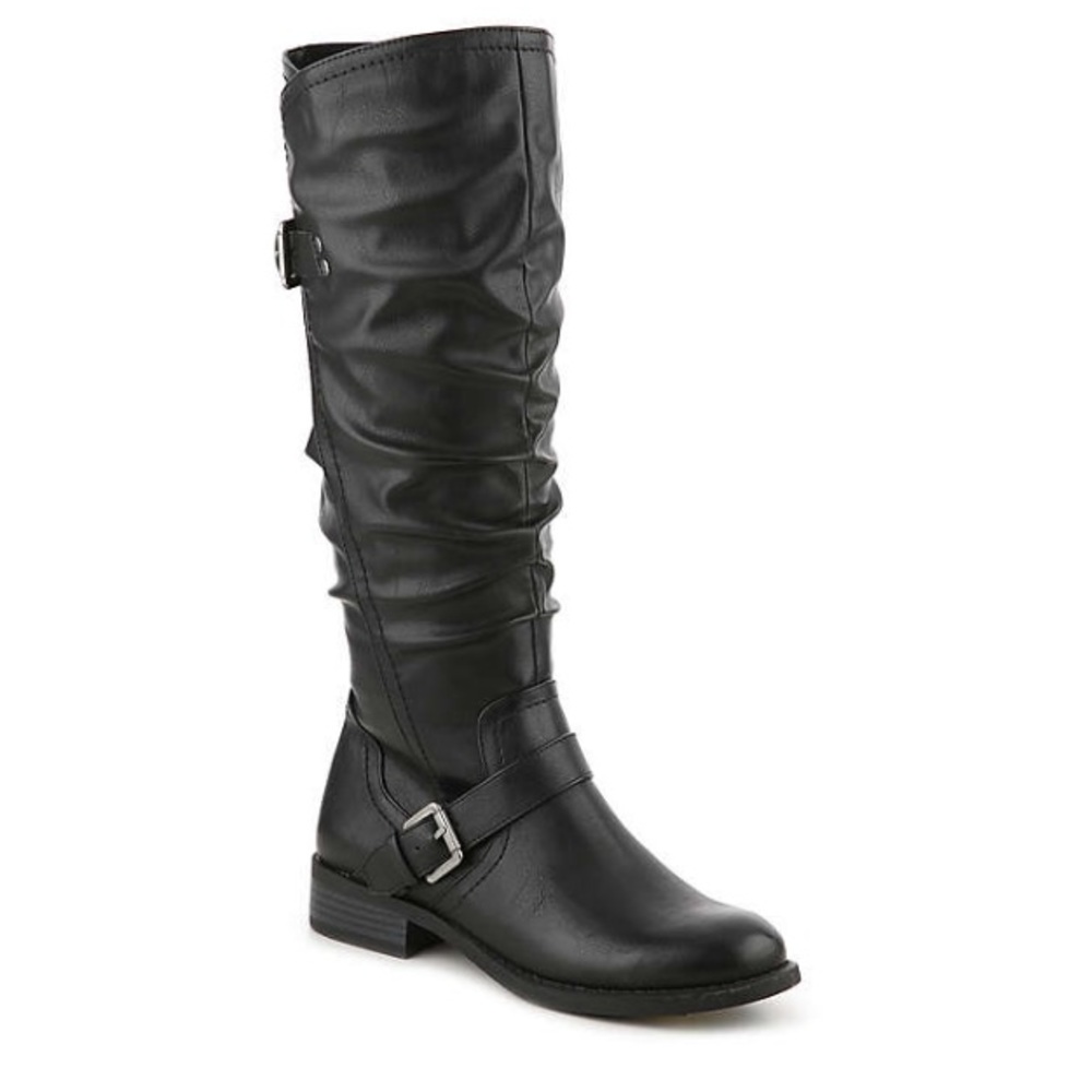 White Mountain Black Leather Boots